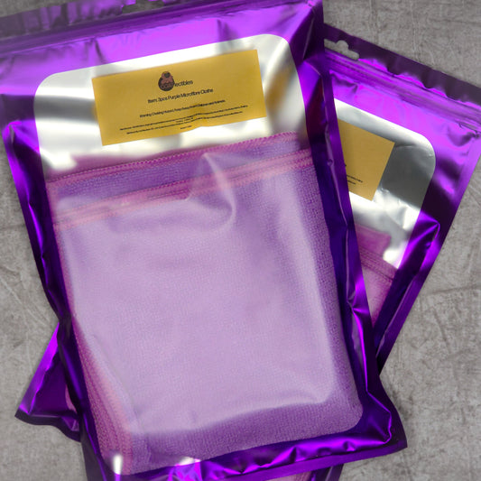 3pcs Purple Ultra Absorbent Microfiber Cloths