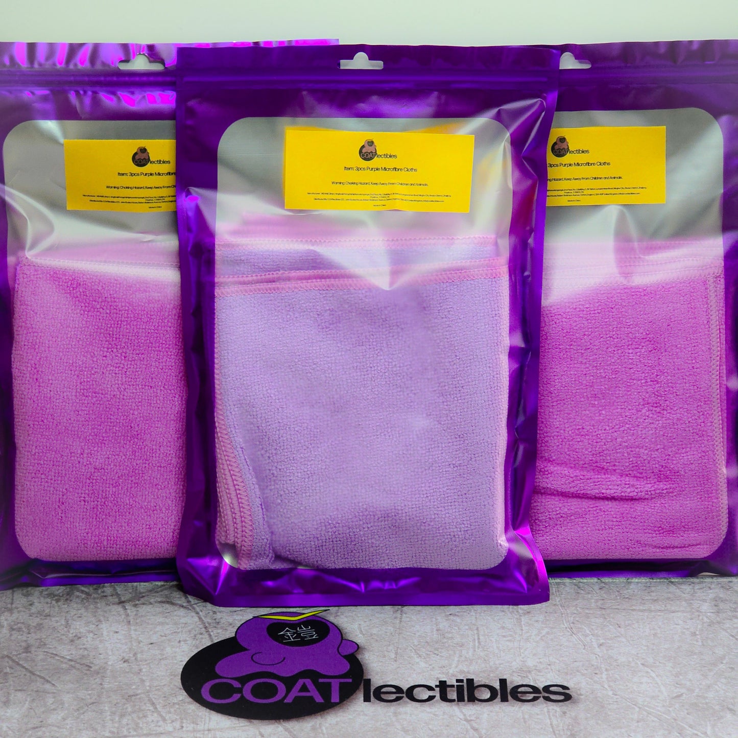 3pcs Purple Ultra Absorbent Microfiber Cloths